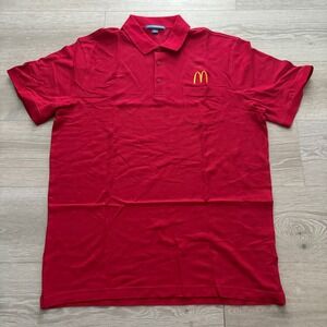 NWT Port Authority McDonalds Unisex Red Arches Pocket Polo Shirt Size XL